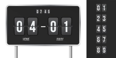 Scoreboard vector score and time flip countdown clipart