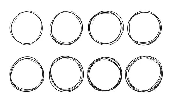 Doodle cercles vectoriel croquis ligne de stylo — Image vectorielle