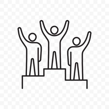 Kazananlar iş adamları vektör satırı simgesi ayaklı