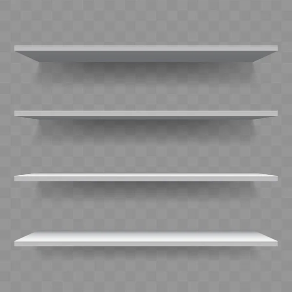 Plank wit hout leeg 3D-vector boekenplank — Stockvector