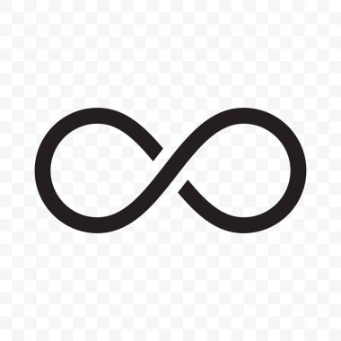 Sonsuzluk ya da sonsuz döngü vektör satırı simgesi