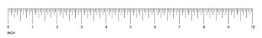 Ruler inch measurement numbers vector scale clipart