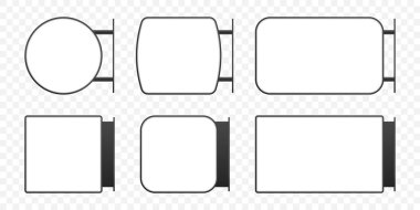Tabela ışıklı tabela. Vektör dikey dikdörtgen lightbox işareti mockup seti kutusu
