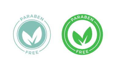Paraben ücretsiz yeşil yaprak vektör etiket