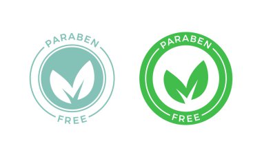 Paraben free green leaf vector label clipart