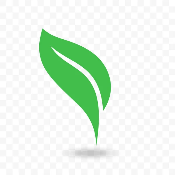 녹색 잎 벡터 채식주의 바이오 또는 에코 아이콘 — 스톡 벡터