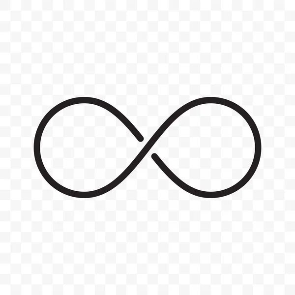 Ícone de linha vetorial de loop infinito ou infinito —  Vetores de Stock