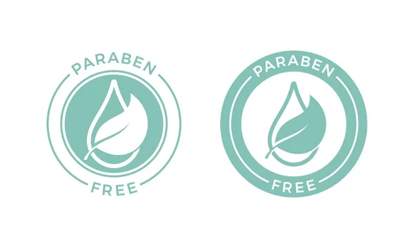 Paraben ücretsiz yaprak ve su vektör etiket damla