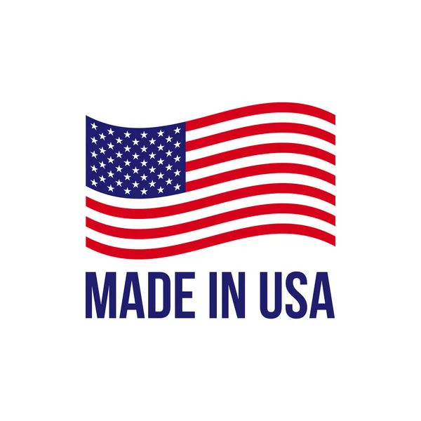 Made in usa icon vektor amerikanische flagge — Stockvektor