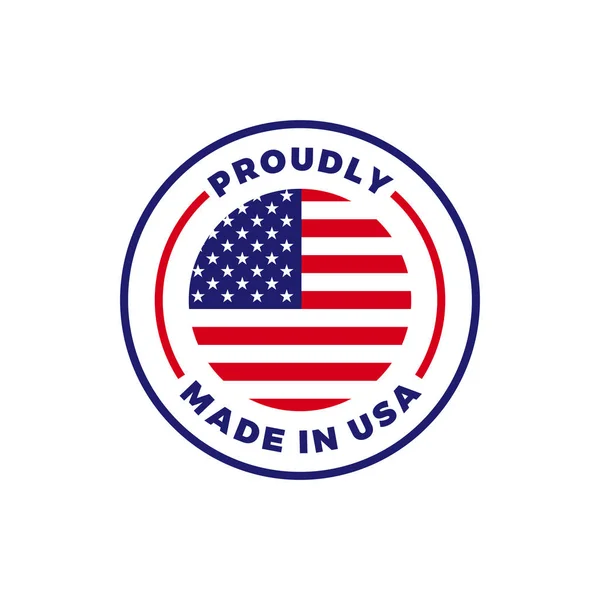 Made in USA American flag round vector icon — Stock Vector