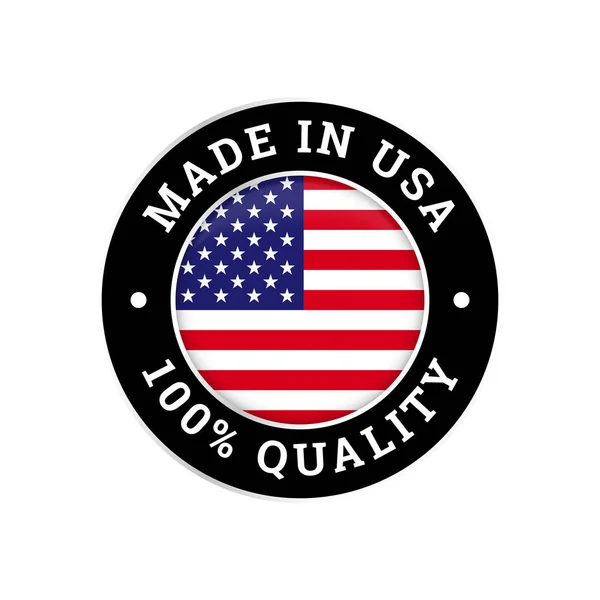 Made in USA 100 percent American quality flag icon — Stock Vector