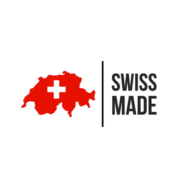 Suíça fez o ícone do selo da bandeira do mapa — Vetor de Stock