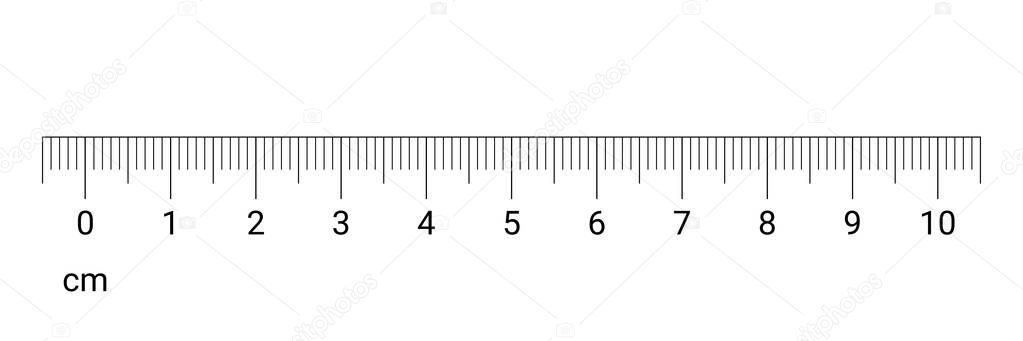 Ruler cm measurement numbers vector scale