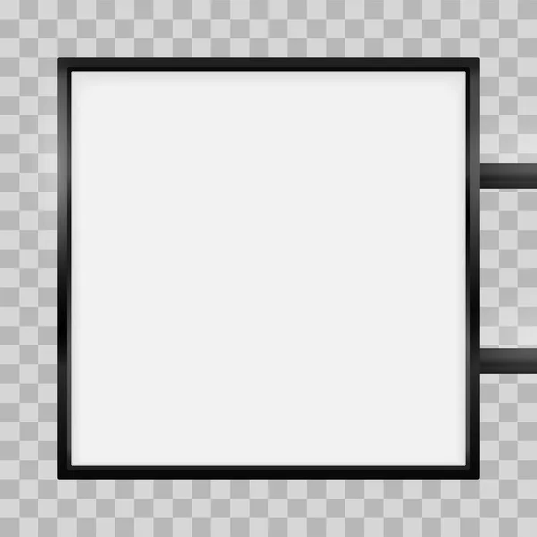 Señalización cuadrada letrero de caja ligera. Vector cuadrado caja de luz signo caja maqueta — Archivo Imágenes Vectoriales