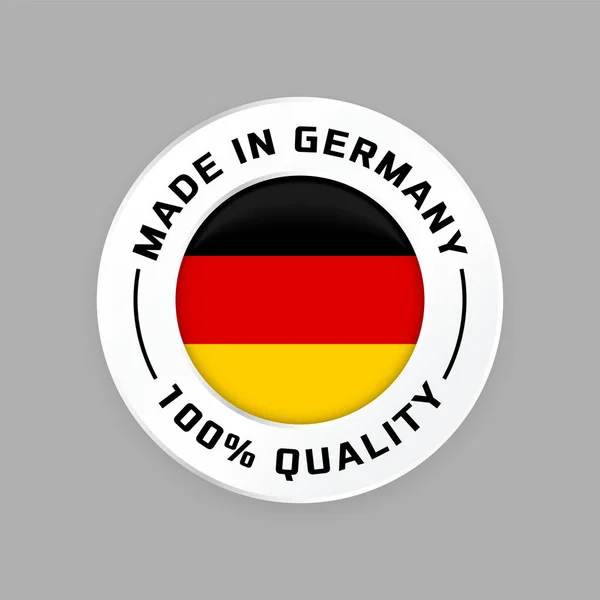 Made in Germany cerchio icona etichetta bandiera tedesca — Vettoriale Stock