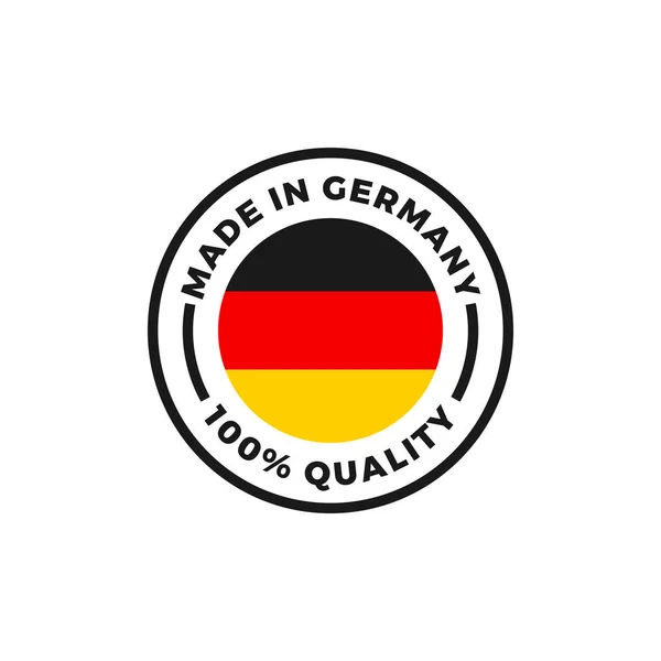 Icona Made in Germany con cerchio della bandiera tedesca — Vettoriale Stock