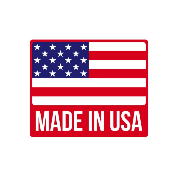 Made in USA icon on vector American flag — Stock Vector