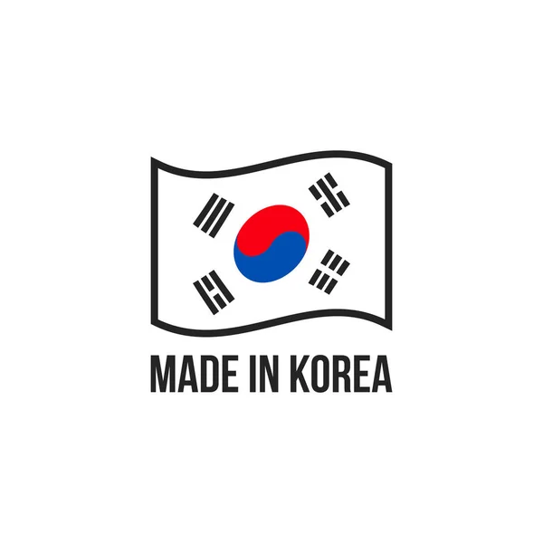 Made in Korea vettoriale icona della bandiera coreana sigillo — Vettoriale Stock