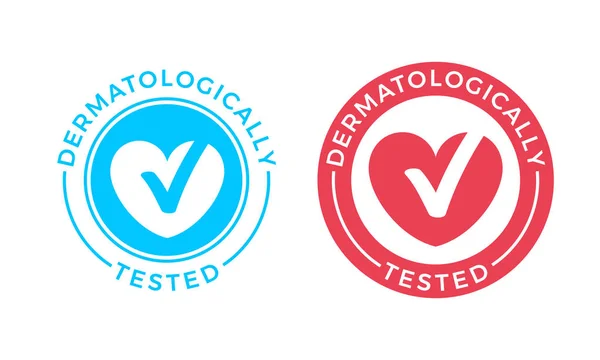 Dermatologicky testováno vektor srdce zaškrtnutí — Stockový vektor