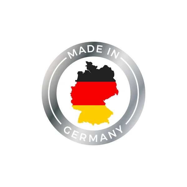 Made in Germany icon with German flag map badge — Stock Vector