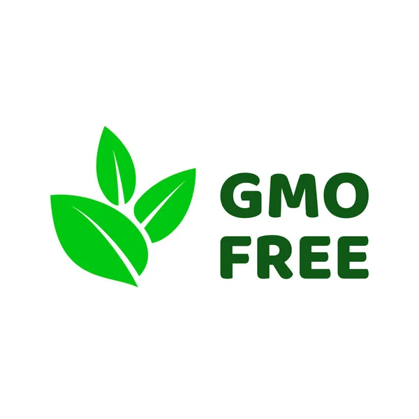 GDO ücretsiz yeşil yaprak vektör etiket simgesi — Stok Vektör