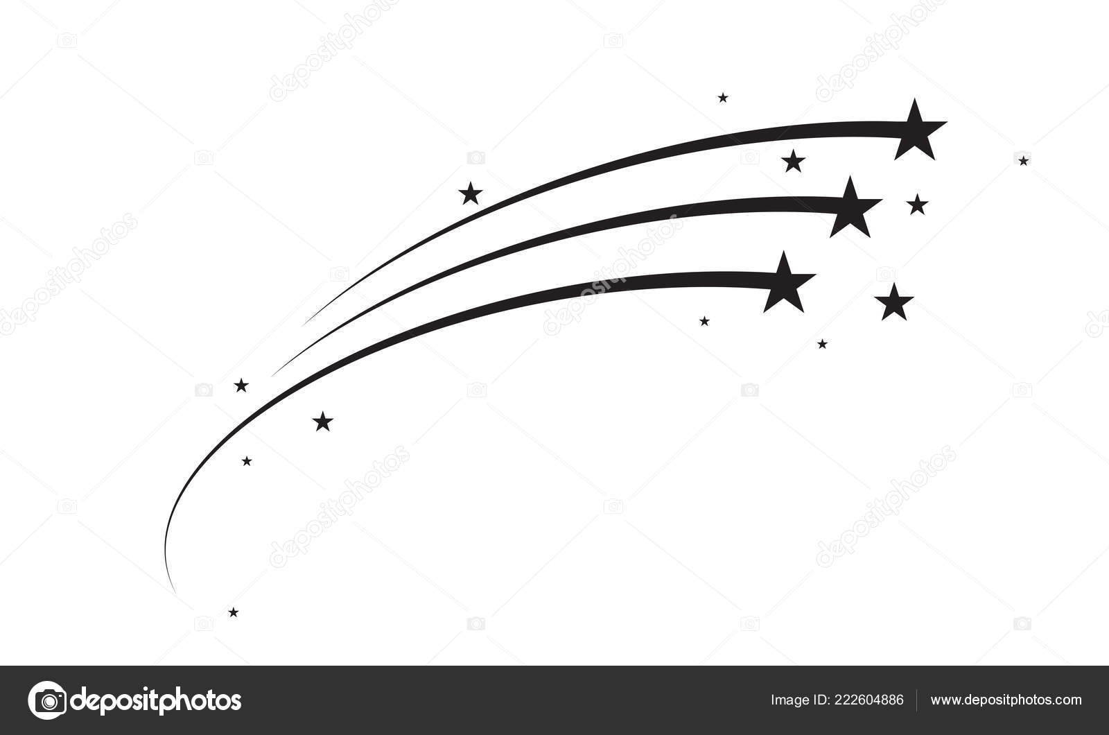 Vettore Stella Cometa Bianco E Nero Traccia Di Sentiero O