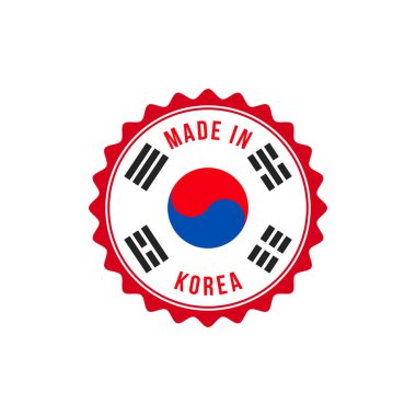 Kore kalite mühür vektör bayrak daire simgesi yapılan