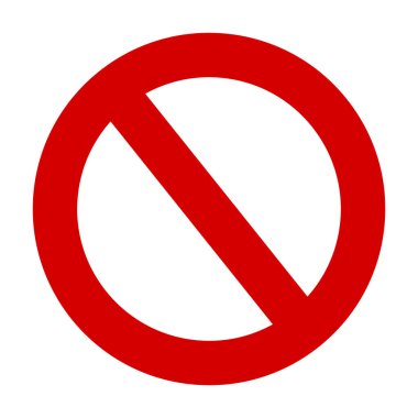 Stop sign no entry warning vector red circle icon clipart