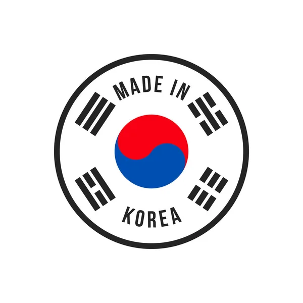 Drapeau vectoriel fabriqué en Corée pour icône de sceau de qualité — Image vectorielle