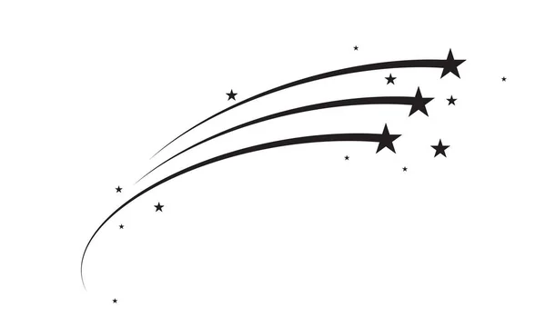黒いベクター線のスター トレイルや彗星のトレース — ストックベクタ