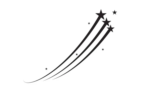 Sternenspur Kometen Spur Feuerwerk Vektor schwarze Linien — Stockvektor