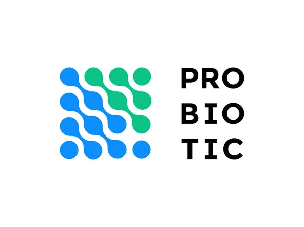 Icono de probióticos salud vector de alimentos logotipo del paquete — Vector de stock