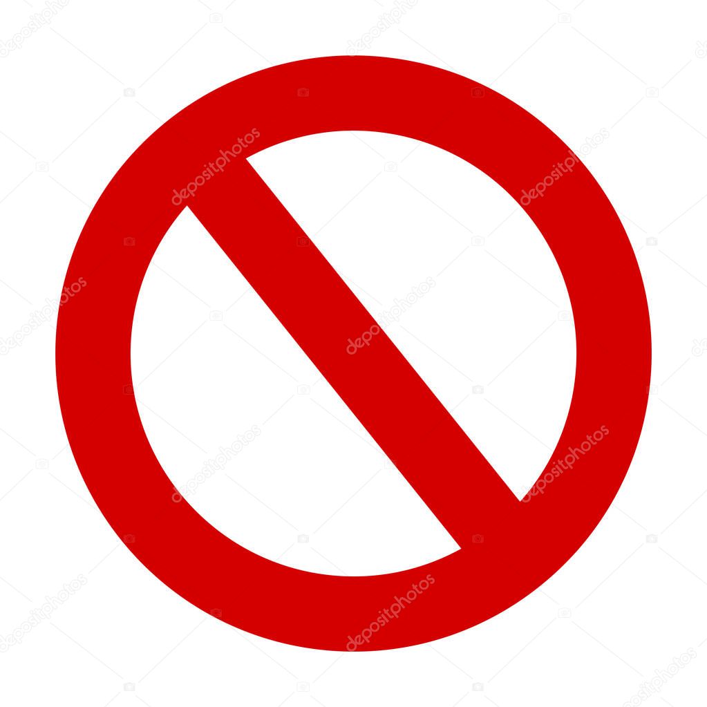 Stop sign no entry warning vector red circle icon