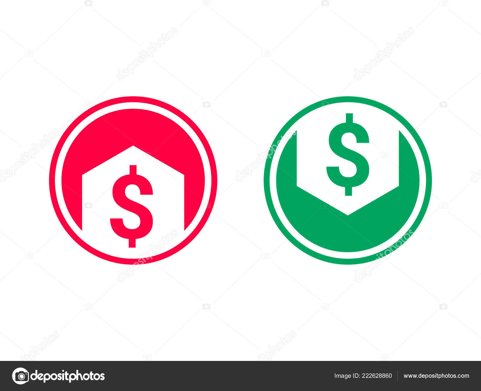 成本价格降低增长矢量箭头美元图标图库矢量图©avector 222628860