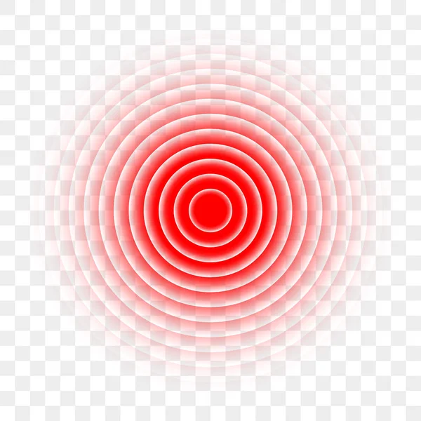 Dolor círculo rojo analgésico ícono de vector de destino — Vector de stock
