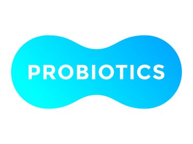 Probiyotikler molekül simgesi sağlık gıda vektör logosu