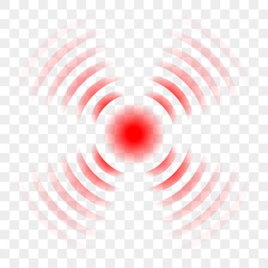 Acı kırmızı daire ağrı kesici ağrısı noktası vektör simgesi