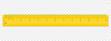 Ruler inch scale vector plastic measurement clipart