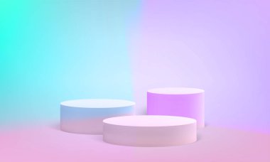 Podyum sahne ayağı stand pastel arka plan