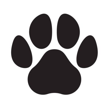 Pençe logo kedi köpek hayvan evde beslenen hayvan vektör ayak izi simge