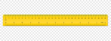 Ruler centimeter and inches double side scale clipart