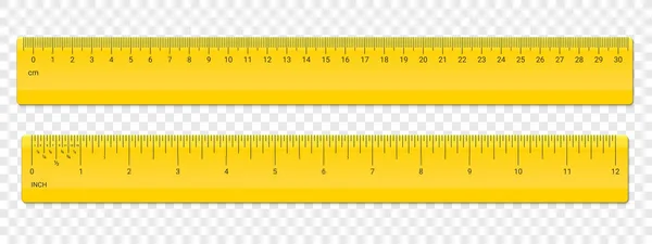 Lineal Zentimeter und Zoll Skala Vektorplastik — Stockvektor