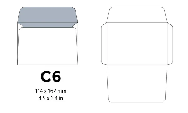 封筒 c6 テンプレート a4、a5 の紙にカットライン — ストックベクタ