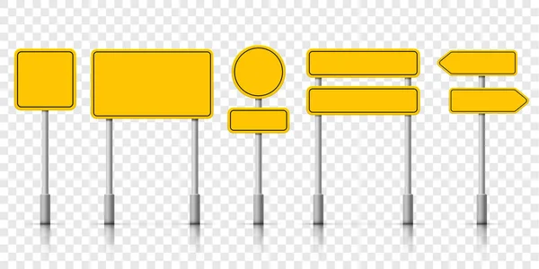 Carreteras amarillas. Aviso de alerta de señal de tráfico vectorial — Archivo Imágenes Vectoriales