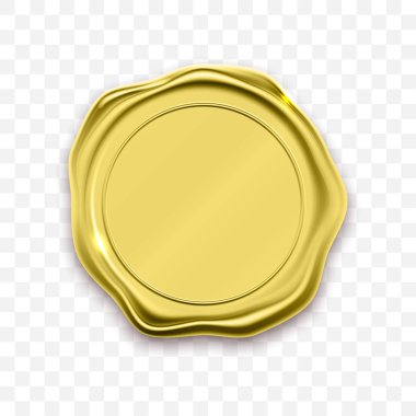 Altın pul mum mühür retro etiket mühürleme vektör