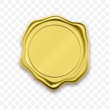 Altın pul mum mühür retro etiket mühürleme vektör