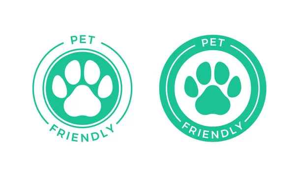 Pet amigável logotipo ícone para animais de estimação permitidos sinal do hotel . —  Vetores de Stock