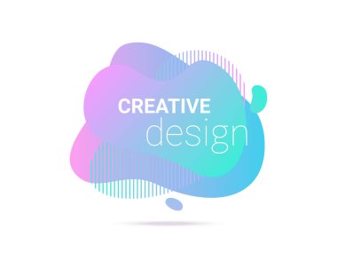 Sıvı renkli sıvı şekillerle noktalı yarım ton, soyut ve desen arka plan şerit. Vektör sıvı renk gradyan sıçrama üst üste tasarım