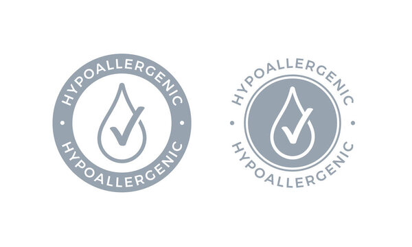 Hypoallergenic tested logo icon vector drop