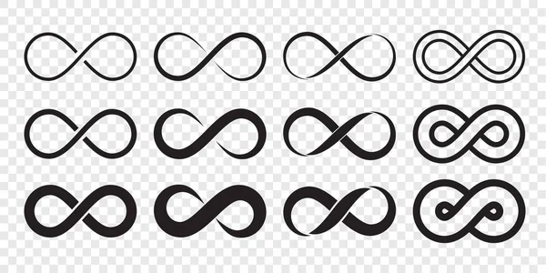 Infinity loop logo ikon. Vector ubegrænset uendelig, endeløs linje form tegn – Stock-vektor
